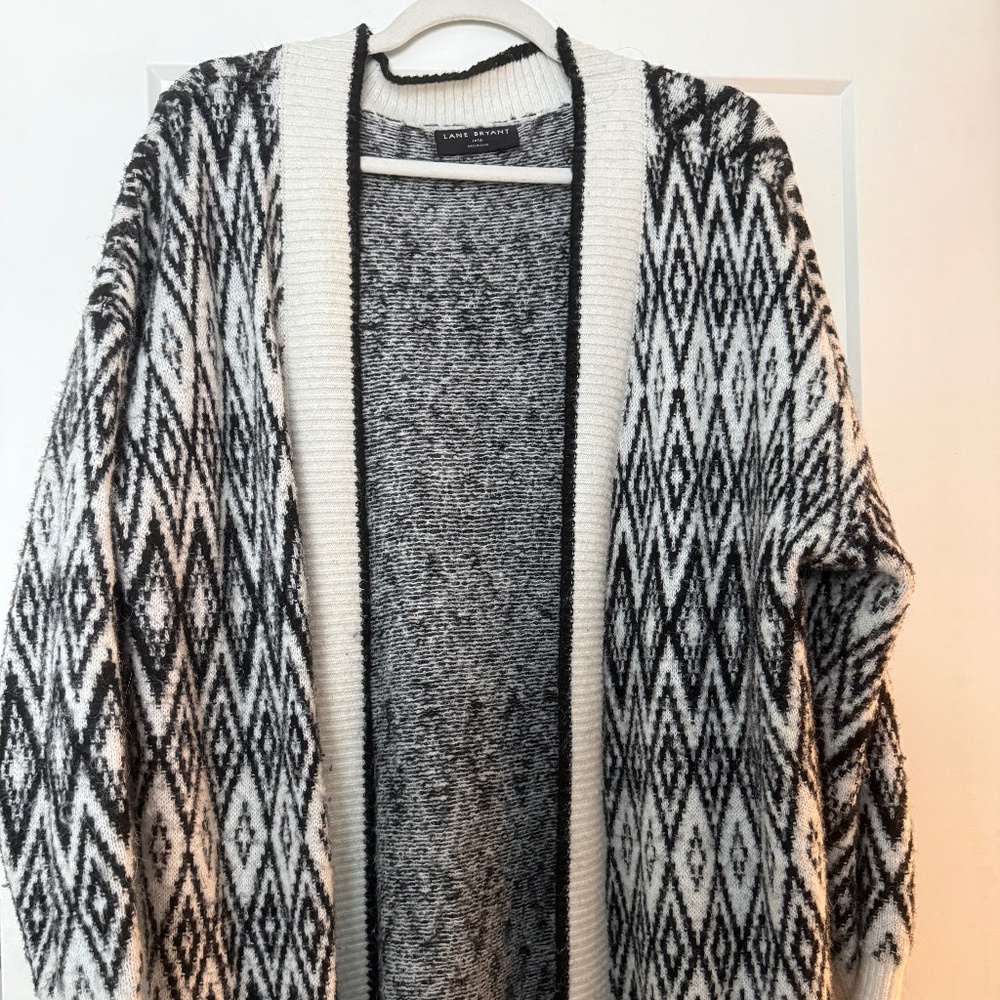 Lane Bryant Jacquard Open-Front Cardigan